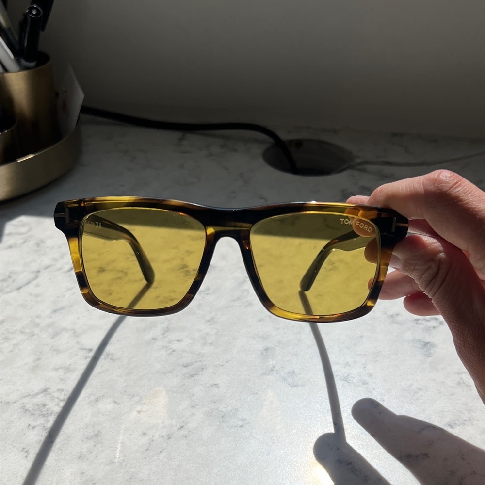 Tom Ford Tortoiseshell Glasses with Yellow Lenses